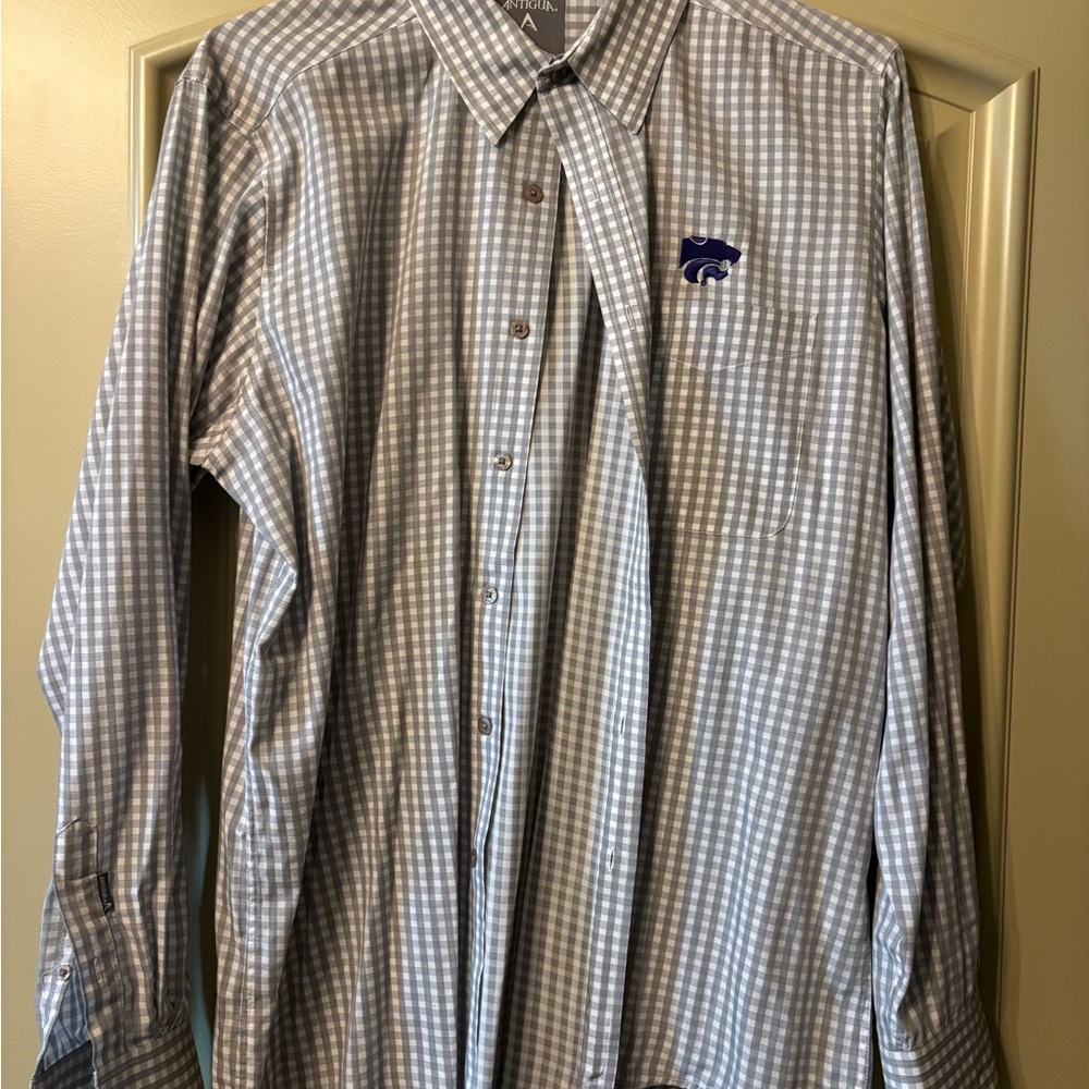 Antigua Blue and White Checkered Shirt